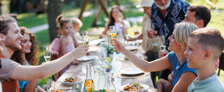 A family enjoying time together outdoors